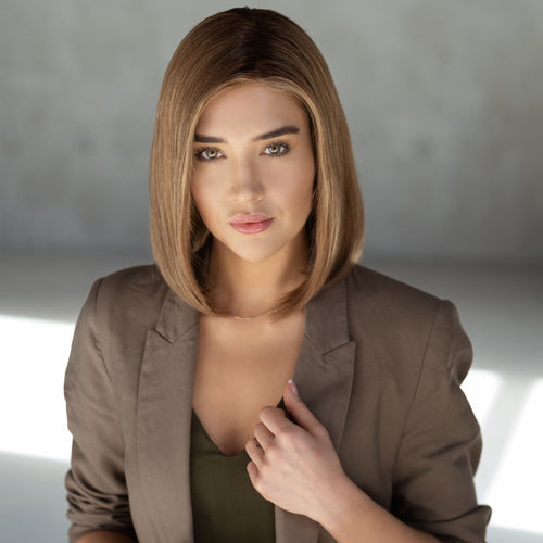 Australia human hair wig color SAVANNAH ROOTED model