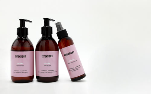 careMe! shampo, balsam and leave-in conditioner for hair extensions