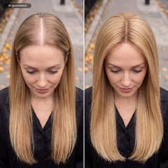 clip-in human hair topper her flow Clip Top - 22/613 ombre