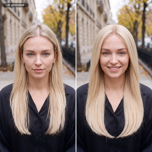 clip-in human hair topper her flow Clip Top - platinum