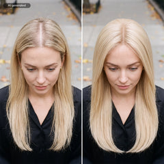 clip-in human hair topper her flow Clip Top - platinum