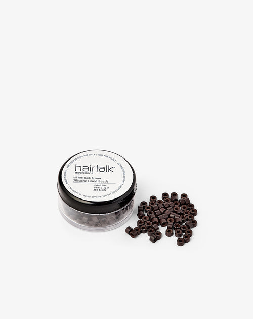 silicone lined beads for weft col. dark brown