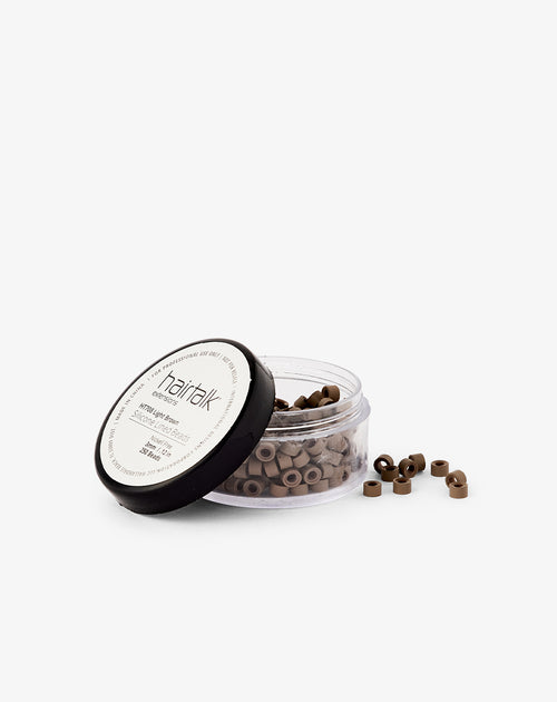silicone lined beads for weft col. light brown