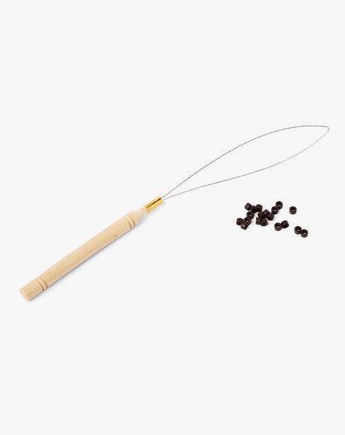 hairtalk looping tool with silicone line beads col. dark brown
