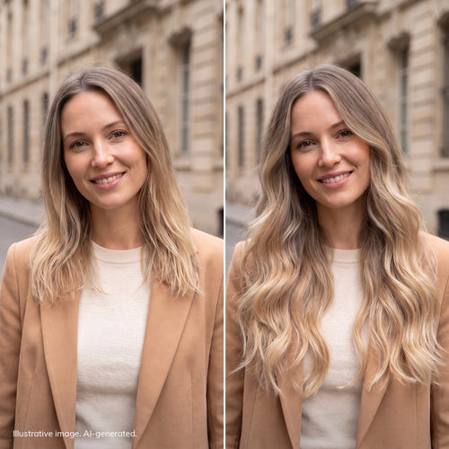 tape on natural human hair extensions her flow PRO TAPE 3 CM - color LIGHT GREY/PLATINUM OMBRE