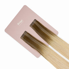 tejpfästen av äkta hår her flow STANDARD TAPE 3 CM – blond balayage med mörk utväxt