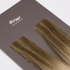 Her Flow Band auf natürliche menschliche Haarverlängerungen PRO TAPE 3 CM - Farbe ROOTED BLONDE BALAYAGE