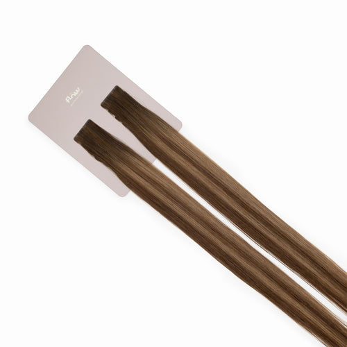 włosy naturalne doczepiane her flow tape on INVISIBLE TAPE 3 cm - rooted brown balayage