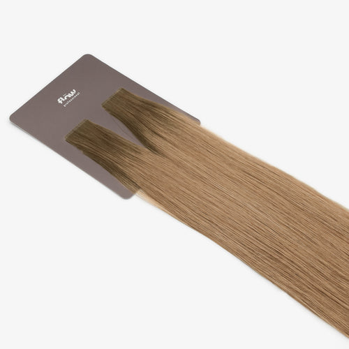 Her Flow Band auf natürliche menschliche Haarverlängerungen PRO TAPE 3 CM - Farbe ROOTED BROWN