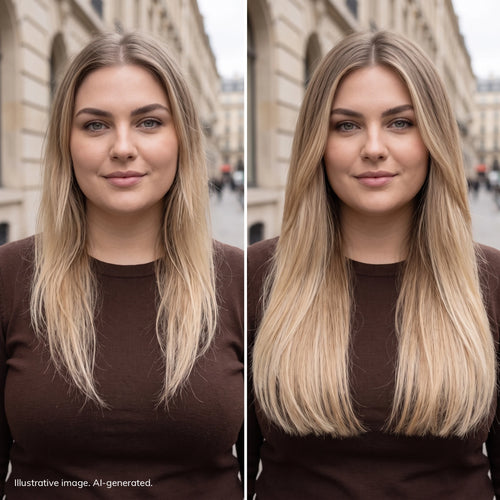 tape on human hair extensions her flow INVISIBLE TAPE 3 CM - rooted grey balayage
