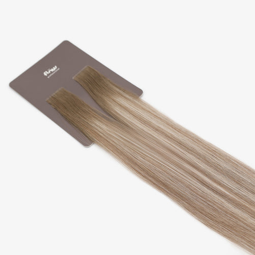 Her Flow Band auf natürliche menschliche Haarverlängerungen PRO TAPE 3 CM - Farbe ROOTED GREY BALAYAGE
