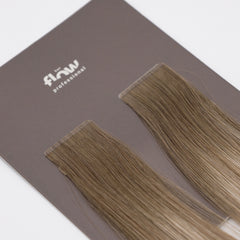 her flow tape su extension di capelli umani naturali PRO TAPE 3 CM - colore ROOTED GREY BALAYAGE