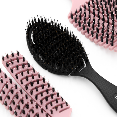 brushes for hair extensions - pink and black