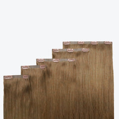 extendMe! seamless clip in human hair 180g - rooted brown balayage