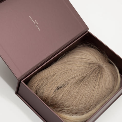 clip-in human hair topper her flow Clip Top - light grey/platinum ombre