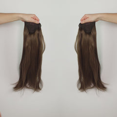 rabo de cavalo de cabelo humano 120g extendMe! - castanho claro