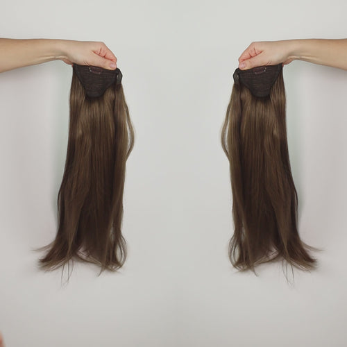 rabo de cavalo de cabelo humano 120g extendMe! - castanho claro