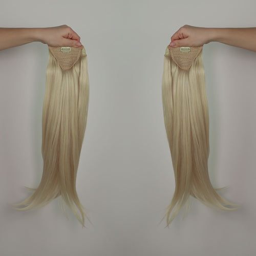 rabo de cavalo de cabelo humano 120g extendMe! - platina