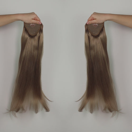 rabo de cavalo de cabelo humano 120g extendMe! - cinzento claro