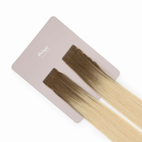 tejpade löshår av äkta hår her flow INVISIBLE TAPE 3 CM - blond med mörkare botten