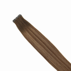 weft human hair extensions her flow - rooted brown balayage
